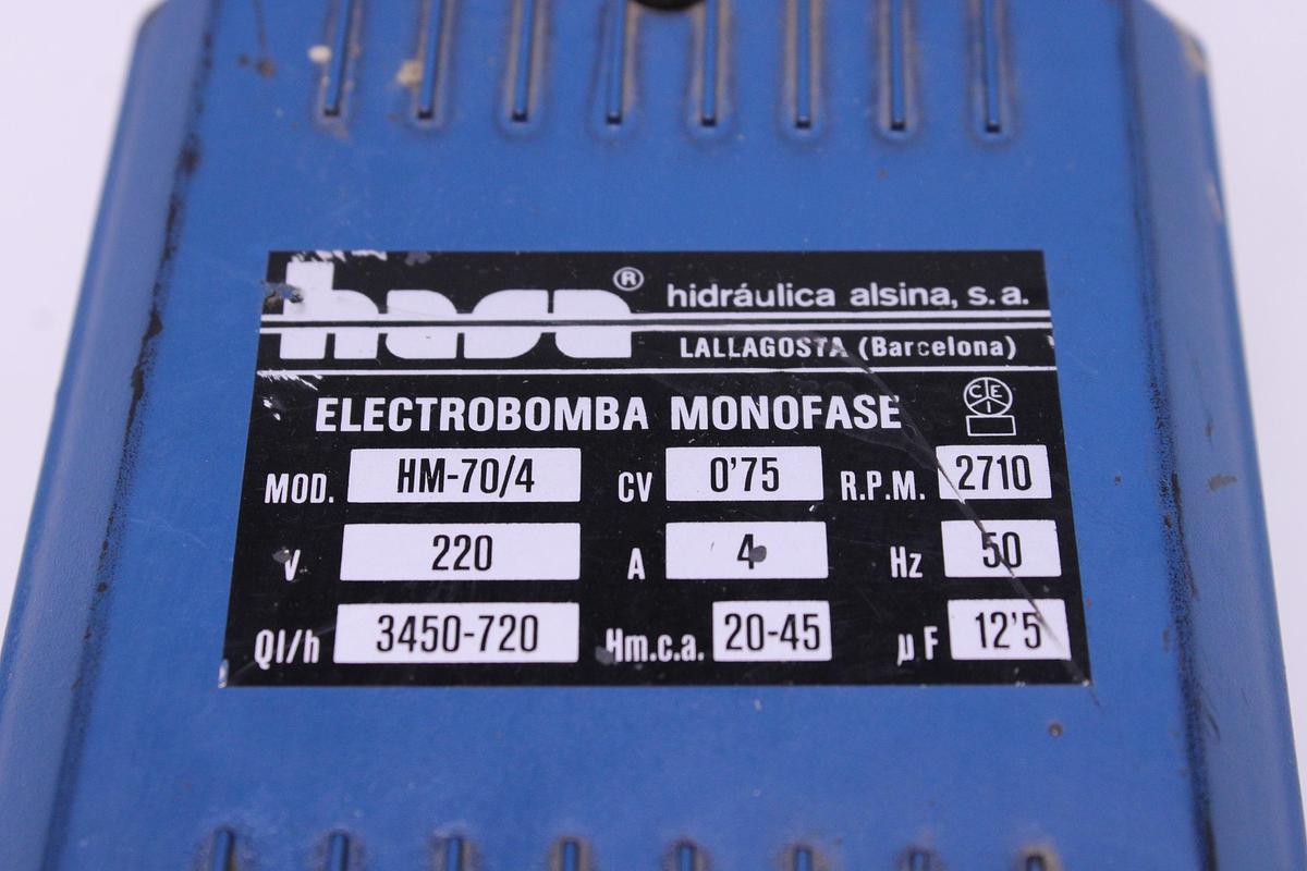 Usado Electrobomba Monofasica HASA 0,75 CV