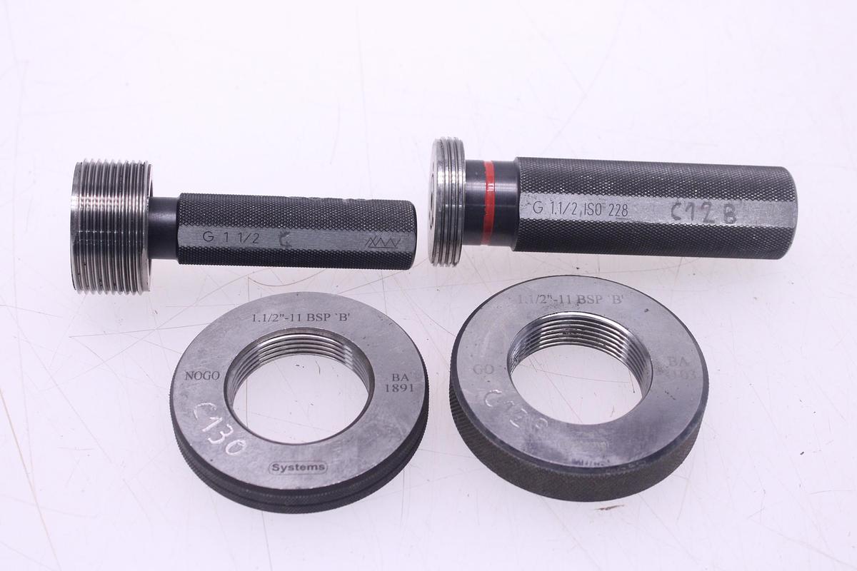 Usado Calibre de Rosca 1.1/2"-11 BSP + Tapones de Rosca