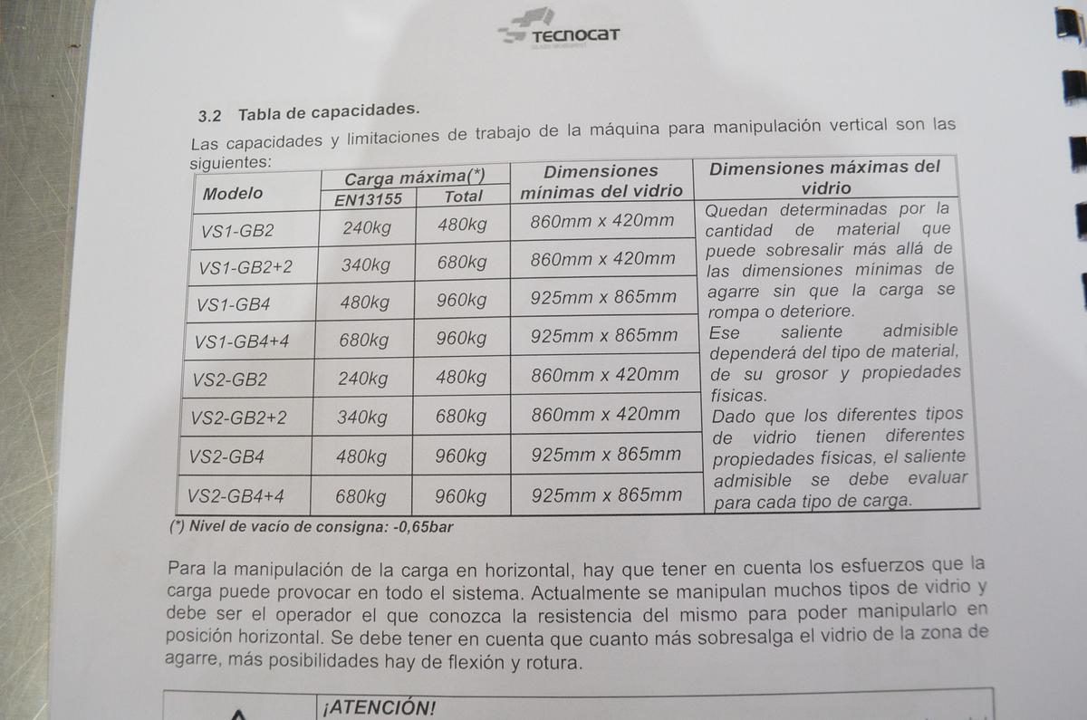 Usado Ventosas para cristal TECNOCAT VS1GB4 - Año 2015