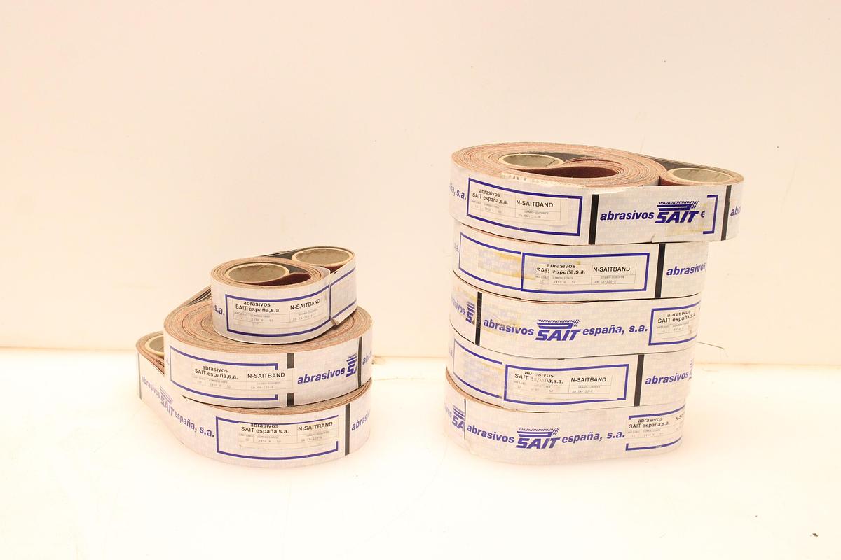 Usado Lote Abrasivos SAIT N-SAITBAND 2450x50 mm - 9 Paquetes
