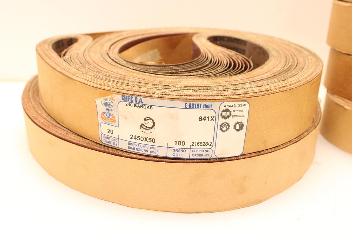 Usado Lote Bandas Abrasivas STARCKE ERSTA 2450x50 mm - 6 Paquetes