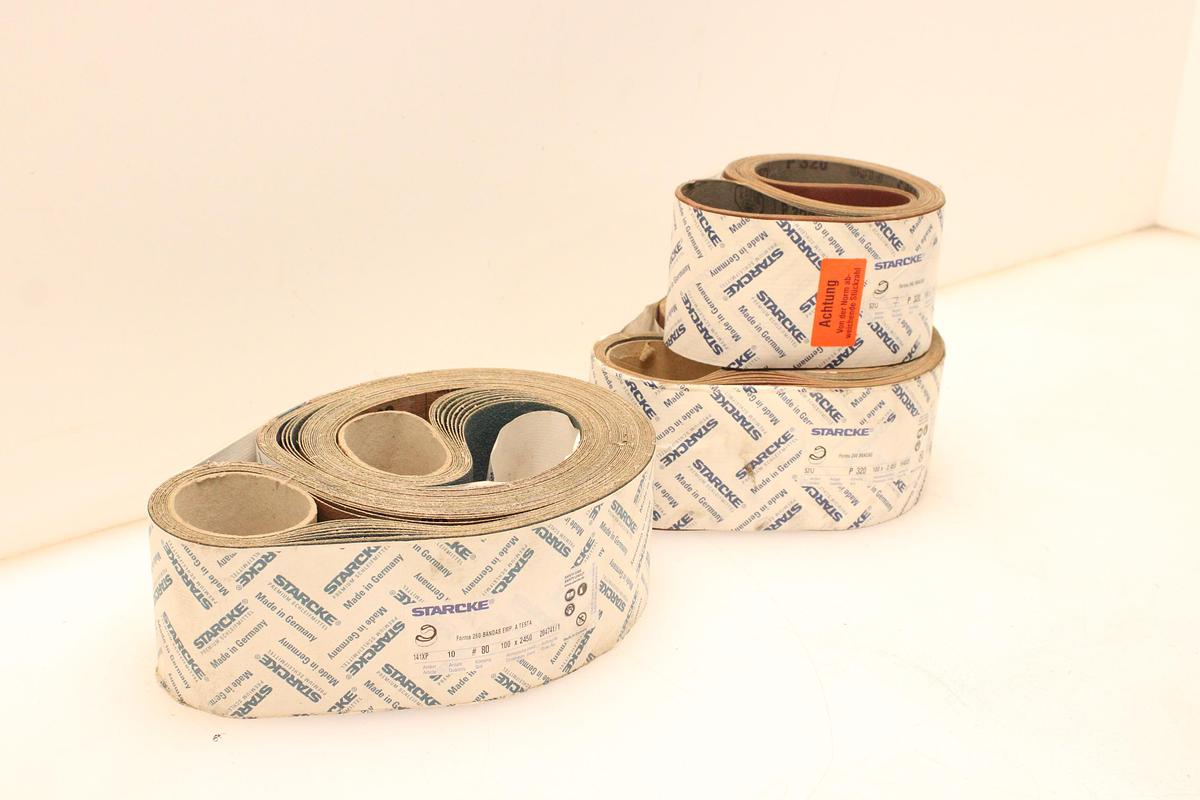 Usado Lote Bandas Abrasivas STARCKE 100x2450 mm - 3 Paquetes