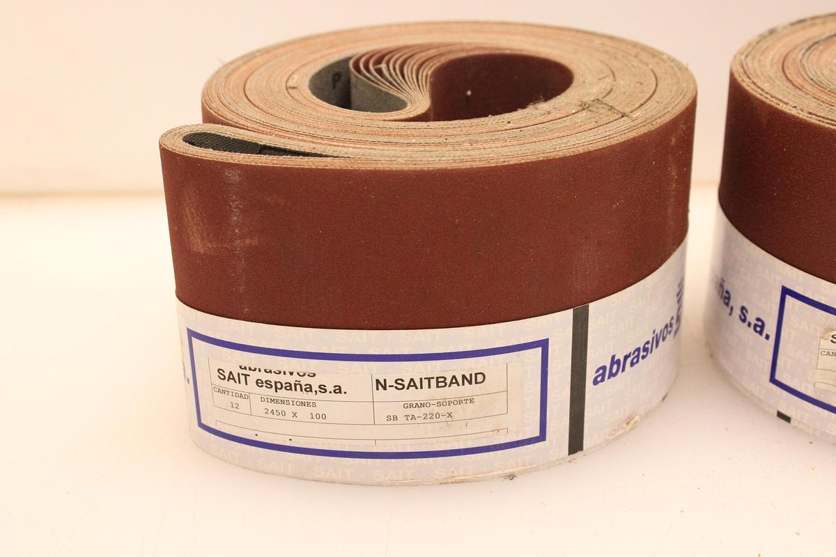 Usado Lote Abrasivos SAIT N-SAITBRAND 2450x100 mm - 6 Paquetes