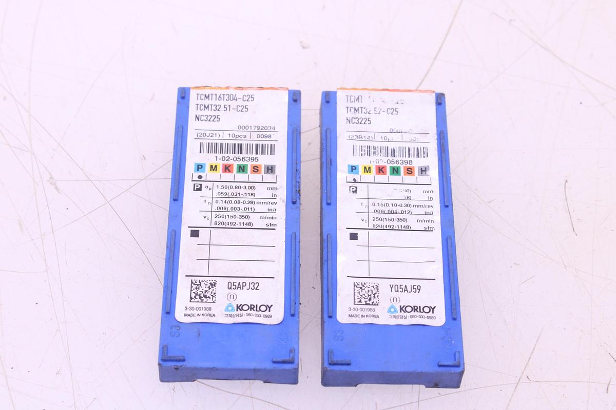 Usado Plaquitas de Widia Korloy TCMT16T304 / TCMT16T308