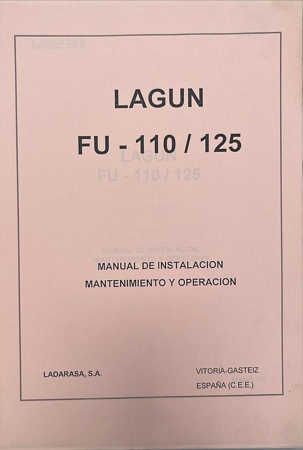 Usado Manual de Instrucciones Fresadora LAGUN FU-110 / FU-125