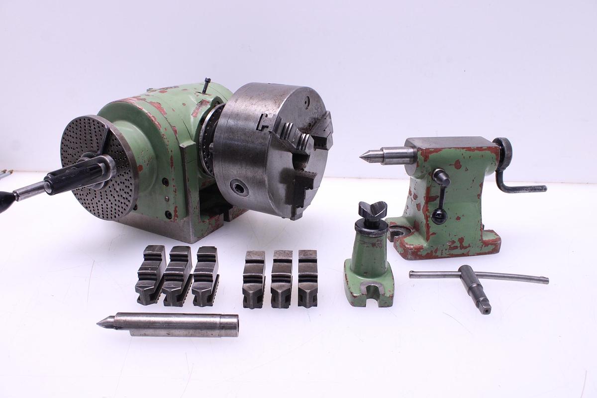 Usado Cabezal Divisor Zeatz con punto y plato 3 garras 200mm