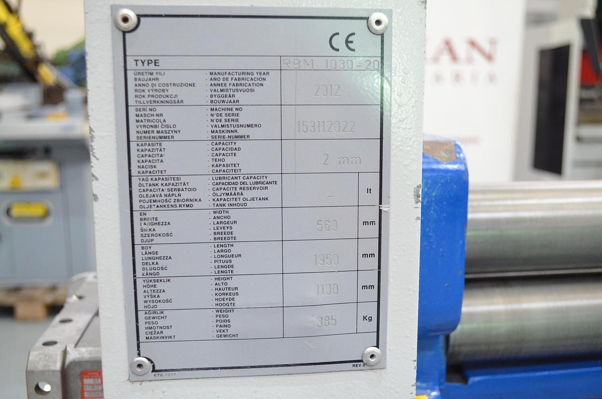 Usado Cilindro motorizado RBM 1030-20 2mm