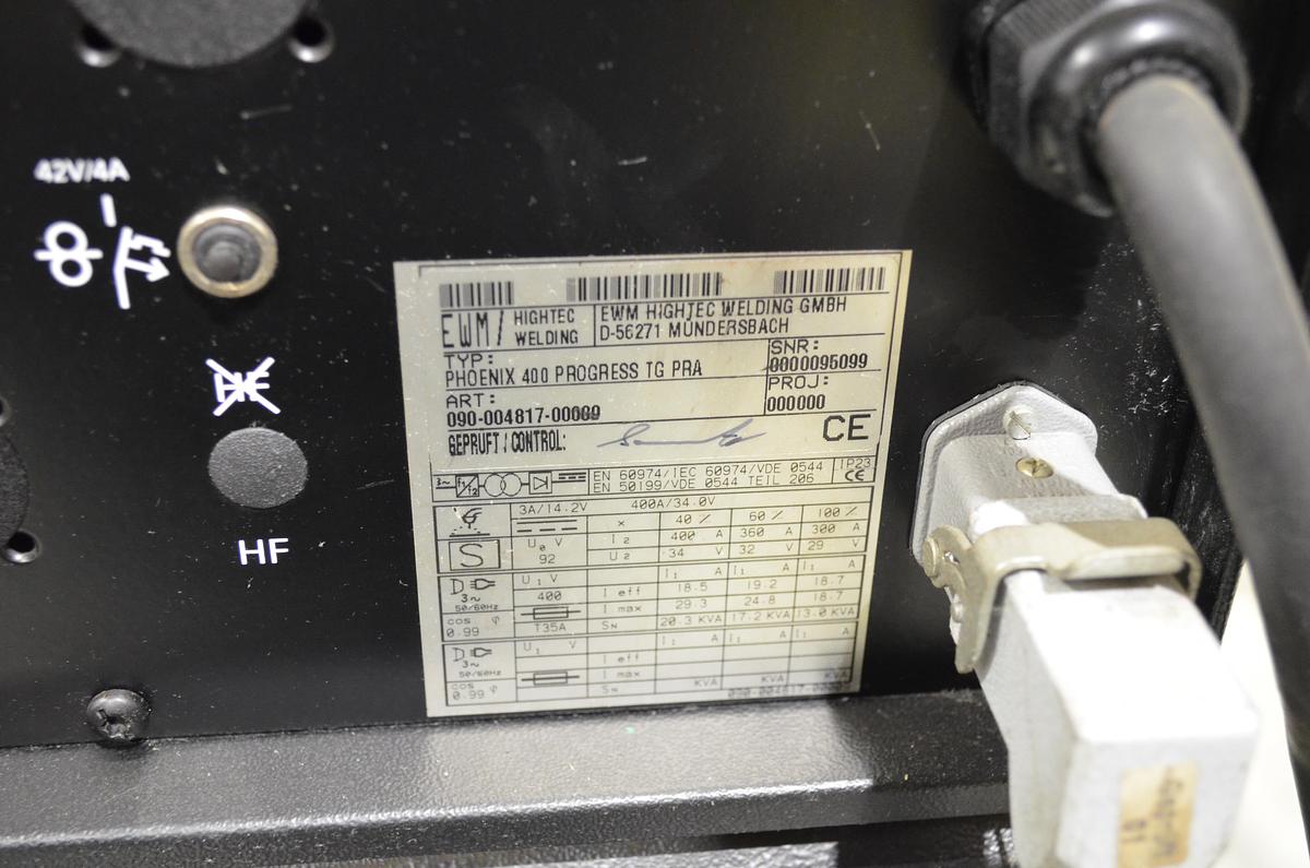 Usado Maquina soldar mig pulsada Praxair - Ewm Phoenix 400 con devanadera Phoenix Drive 4L