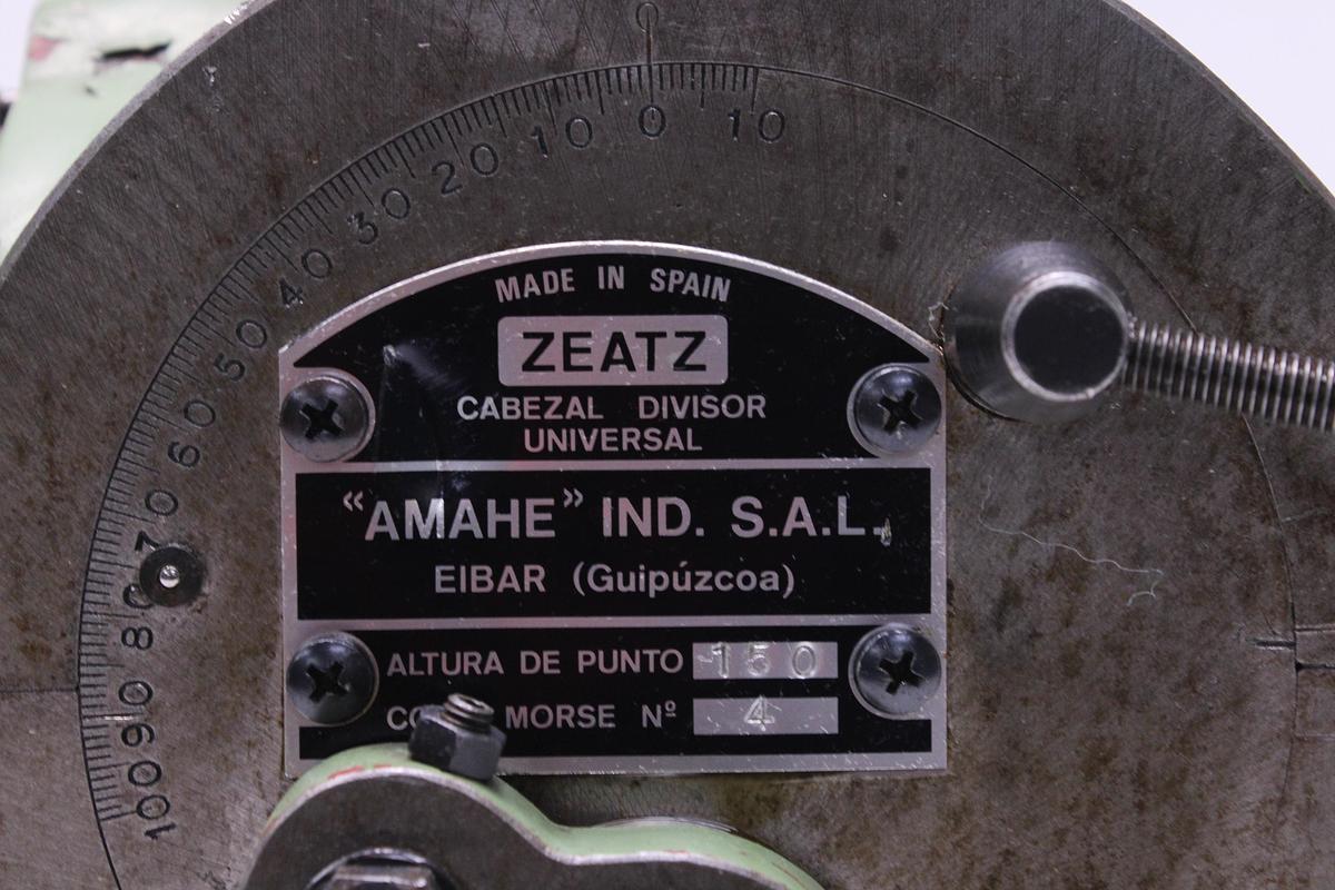 Usado Cabezal Divisor Zeatz con punto y plato 3 garras 200mm