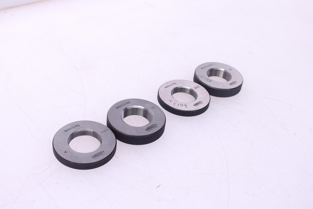 Usado Pack Calibre de Anillo fino Métrico INSIZE M45x2 y M42x2 GO/NOGO