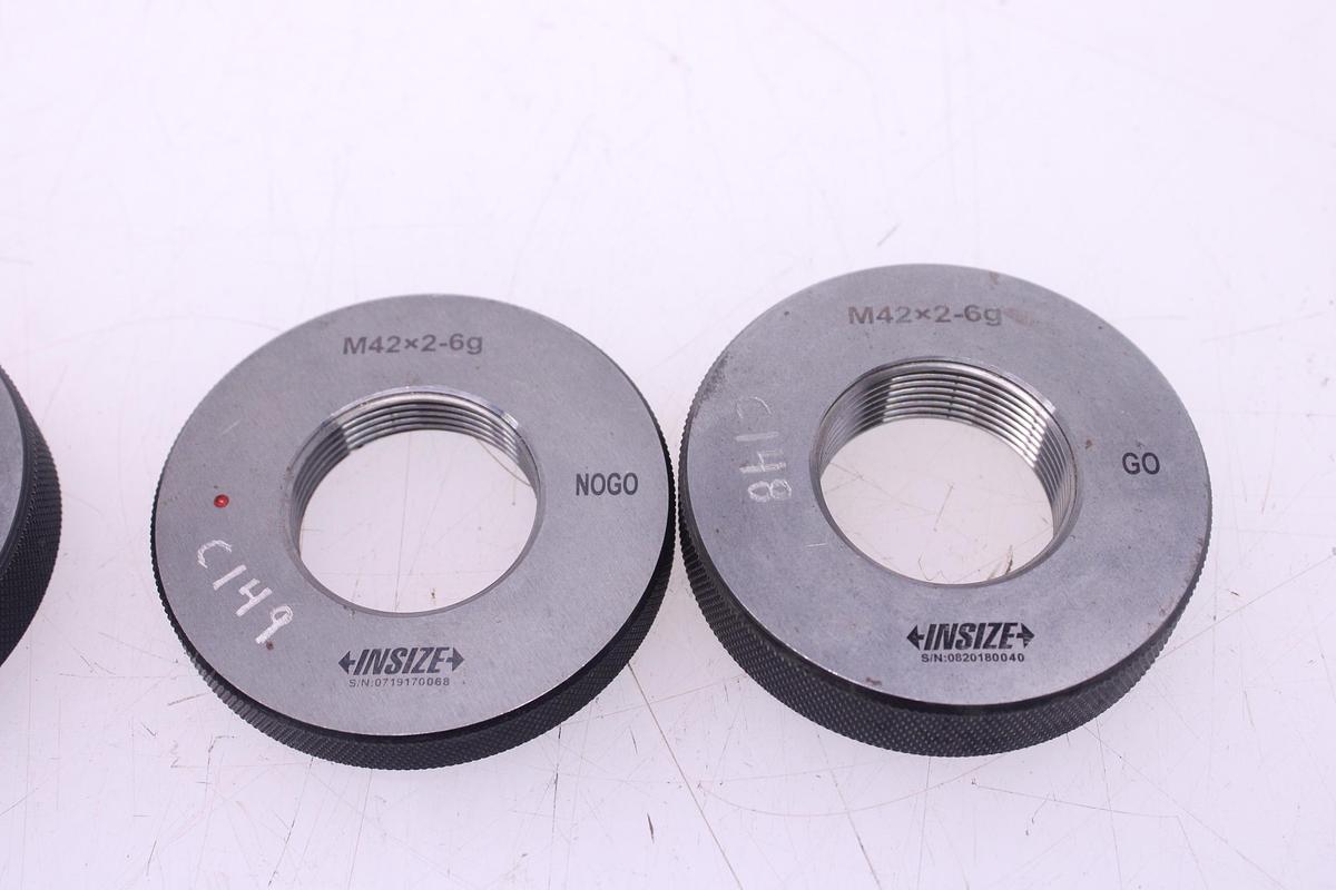 Usado Pack Calibre de Anillo fino Métrico INSIZE M45x2 y M42x2 GO/NOGO