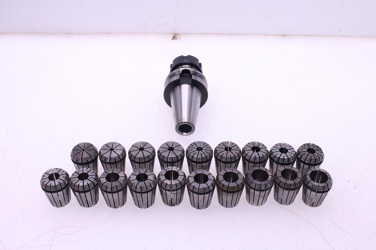 Usado Juego Pinzas Resorte ER32 "19 pcs" + Cono ISO 40 ASTRA