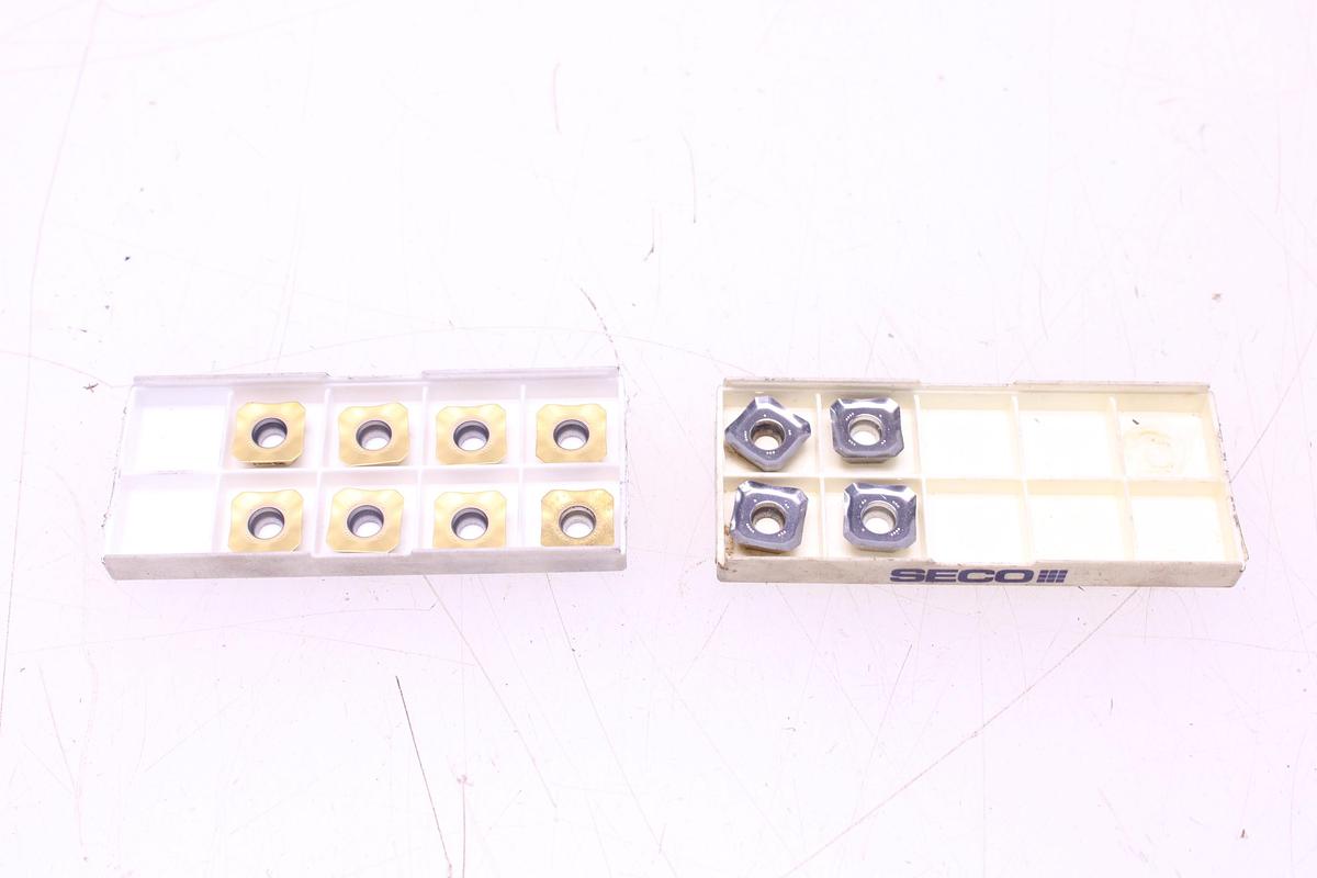 Usado Fresas Portaplaquitas SECO 80mm y 50mm Cono ISO40 + Widias SEMX1204AFTN / SEEX1204AFN