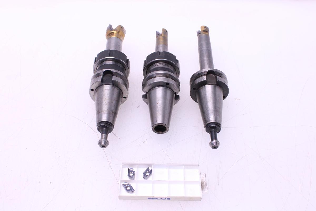 Usado Fresas Cono ISO40 SECO R217.97-1640RE-X12.3A, R217.97-2525.0-X12.2A, R217.97-1225RE-X12.2A + Widias XPKX12T308PDER