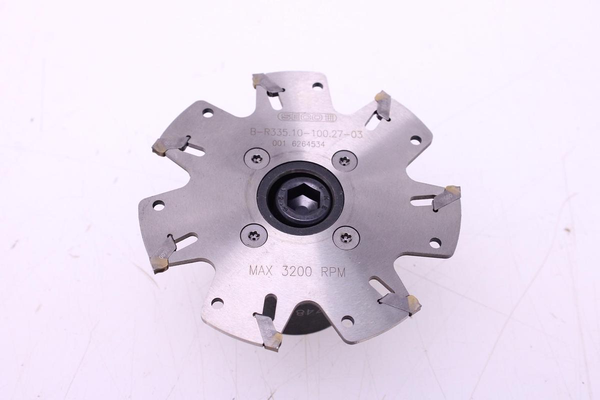 Usado Disco Fresado SECO R335.10-100-03.27-7 + Widias 150.10-3N-14