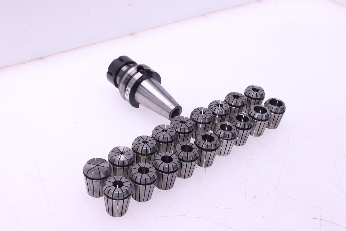 Usado Juego Pinzas Resorte ER32 "18 pcs" + Cono ISO 40 ASTRA