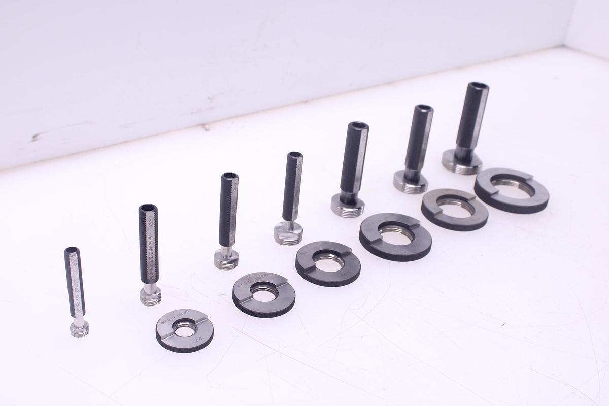 Usado Lote Calibre Anillo de Rosca + Tapón de Rosca DIN 2999