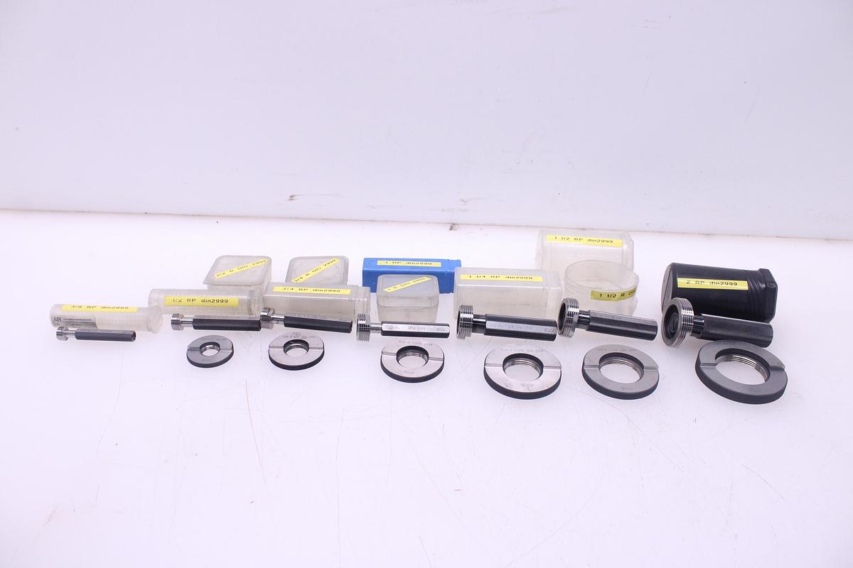 Usado Lote Calibre Anillo de Rosca + Tapón de Rosca DIN 2999