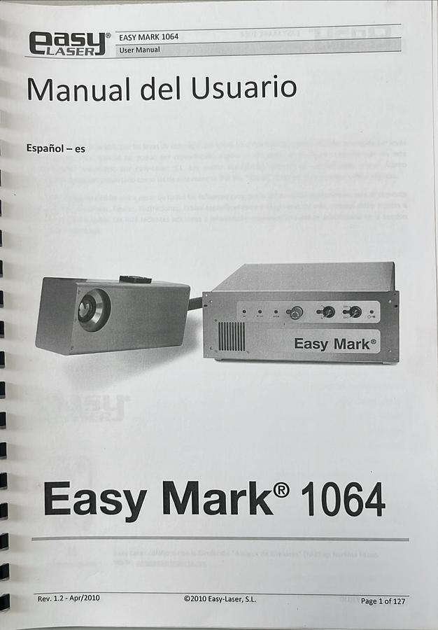 Usado Manual de Instrucciones Marcador Laser EASYLASER EASYMARK 1064
