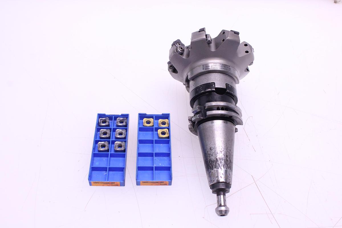 Usado Fresa F45-SNMX12-D100Z8S32 100mm Cono ISO 40 + Widias SNMX1206