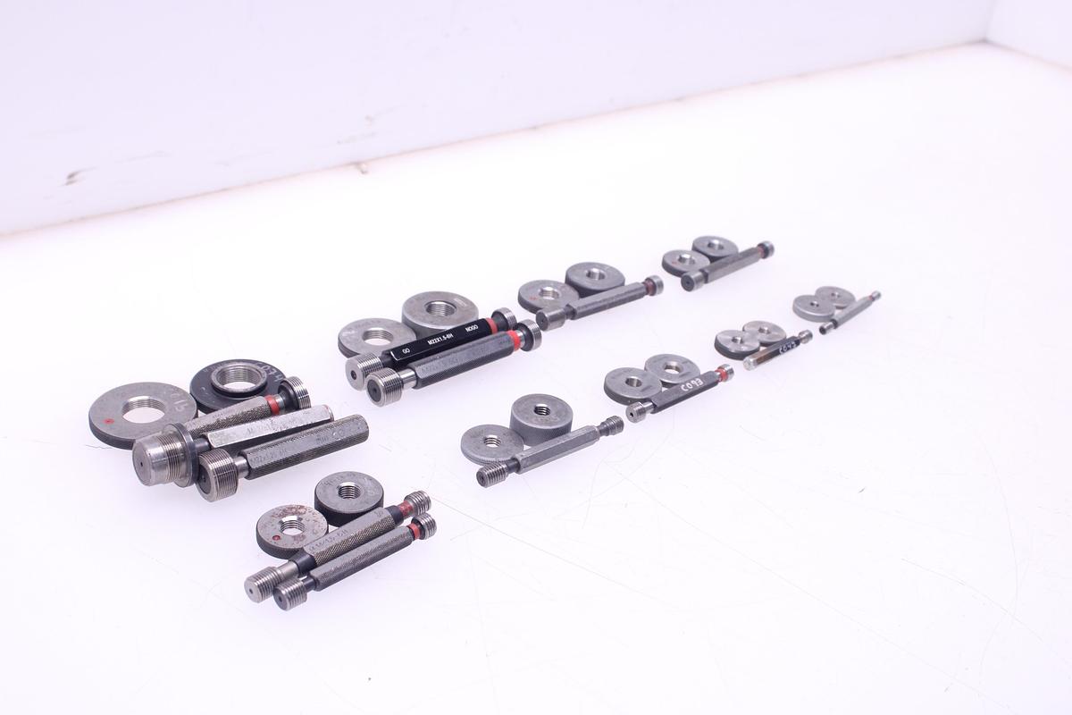 Usado Lote Calibres de Anillo Métrico + Tapones de Rosca GO / NOGO