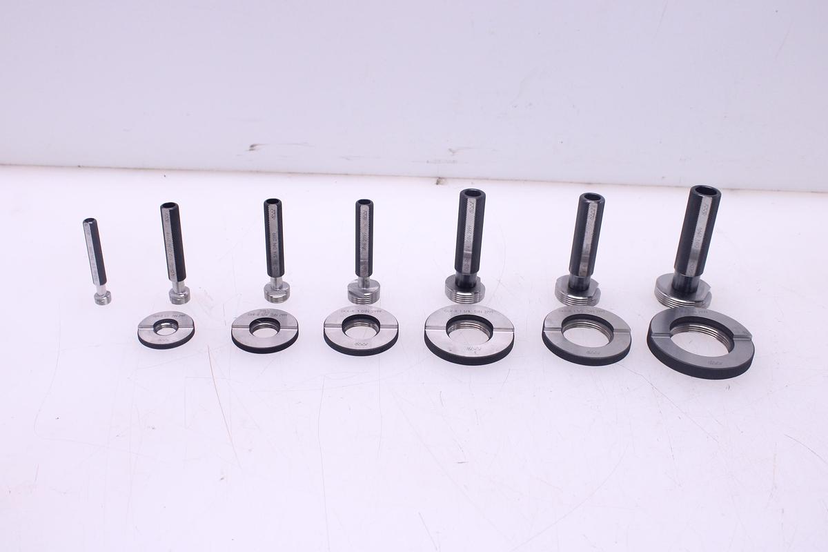 Usado Lote Calibre Anillo de Rosca + Tapón de Rosca DIN 2999