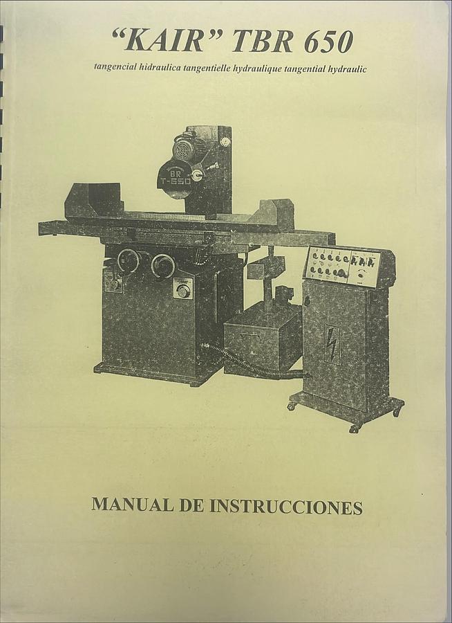 Usado Manual de Instrucciones Rectificadora Tangencial KAIR TBR 650