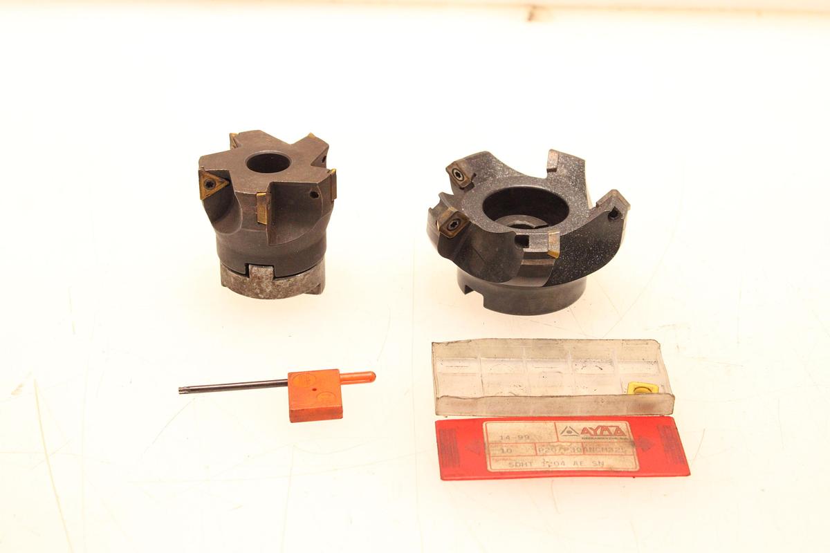 Usado Lote de 2 Fresas con plaquitas intercambiables