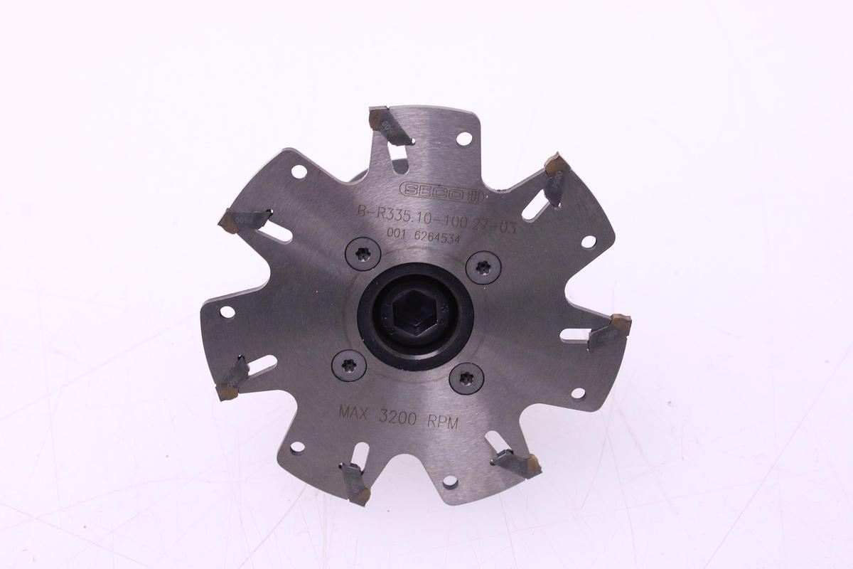 Usado Disco Fresado SECO R335.10-100-03.27-7 + Widias 150.10-3N-14