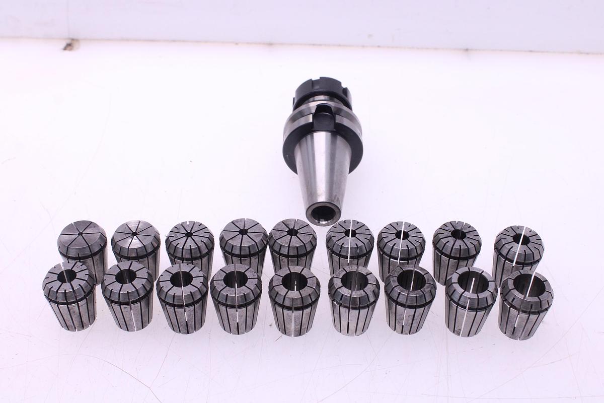 Usado Juego Pinzas Resorte ER32 "18 pcs" + Cono ISO 40 ASTRA