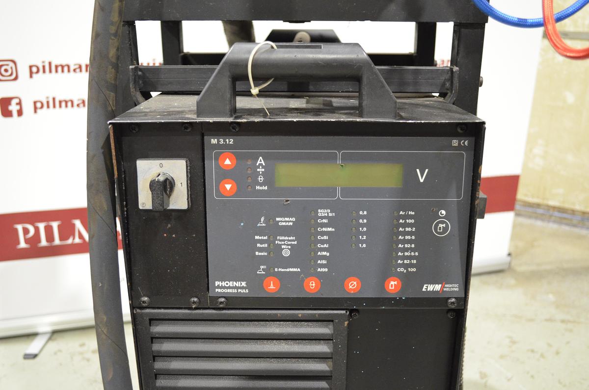 Usado Maquina soldar mig pulsada Praxair - Ewm Phoenix 400 con devanadera Phoenix Drive 4L