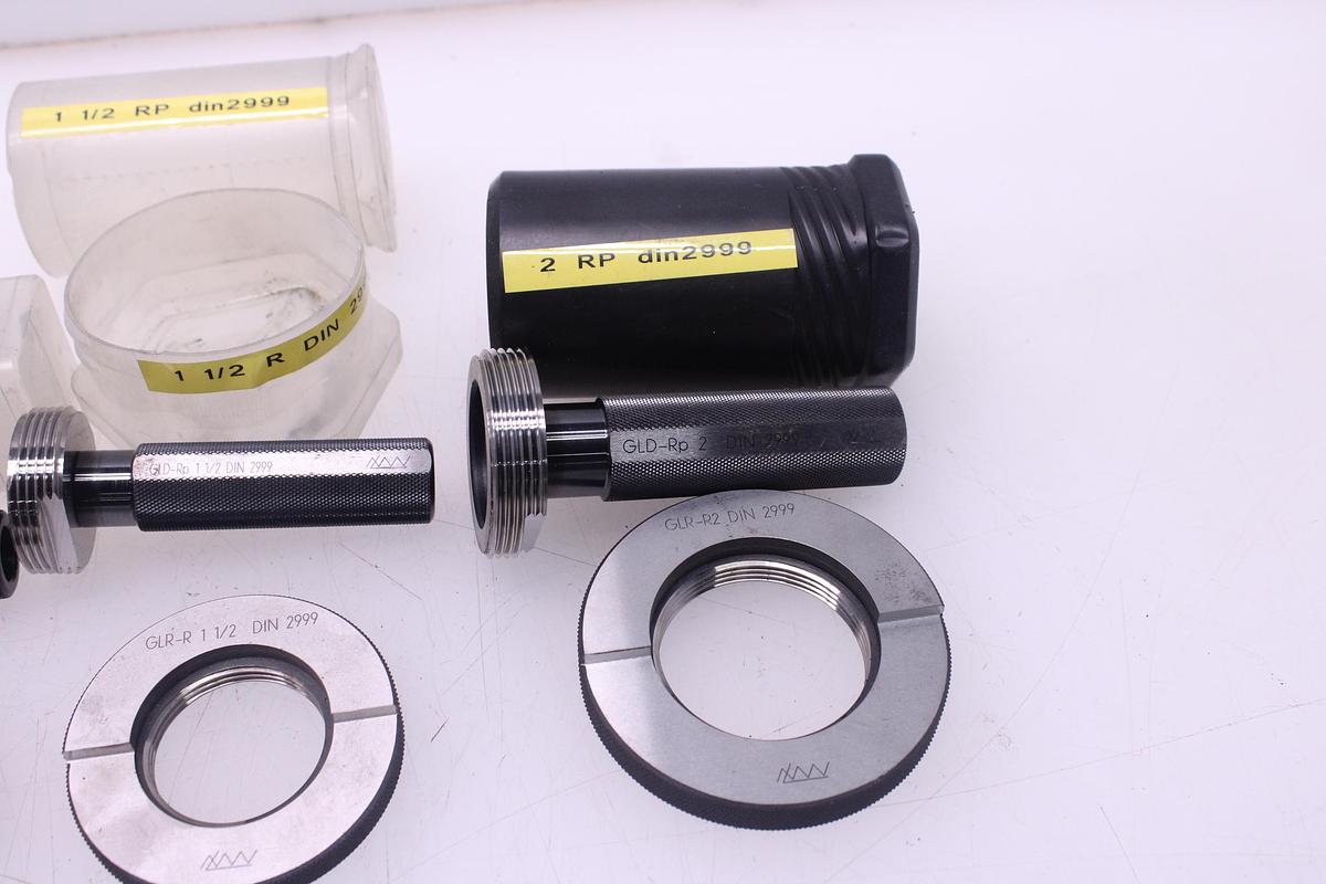 Usado Lote Calibre Anillo de Rosca + Tapón de Rosca DIN 2999