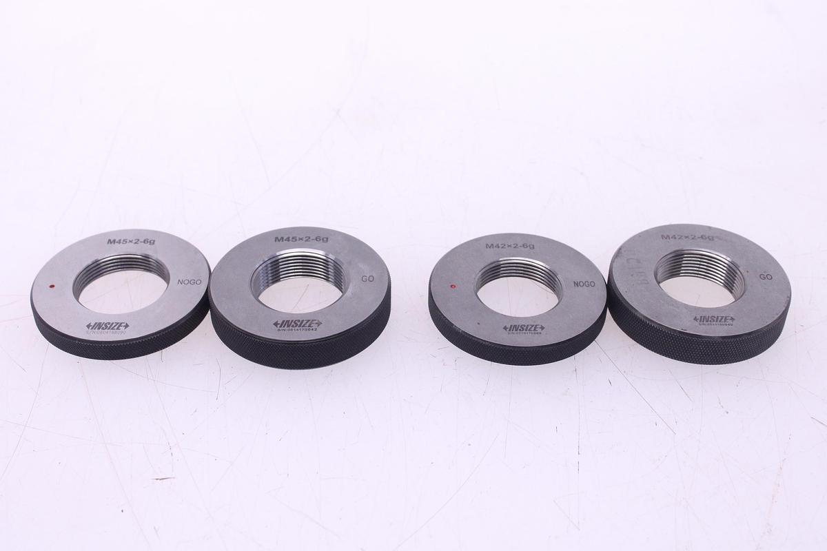 Usado Pack Calibre de Anillo fino Métrico INSIZE M45x2 y M42x2 GO/NOGO