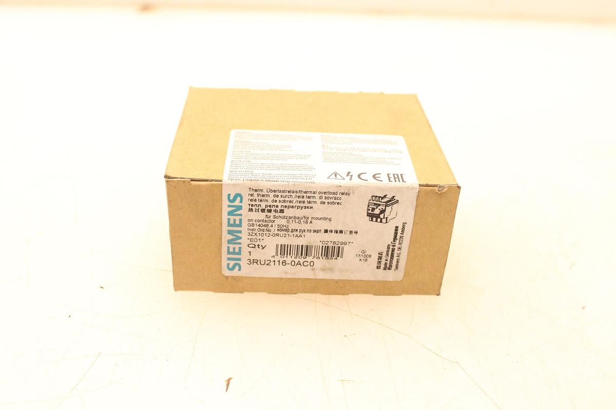 Usado Relé Térmico SIEMENS SIRIUS 3RU2116-0AC0