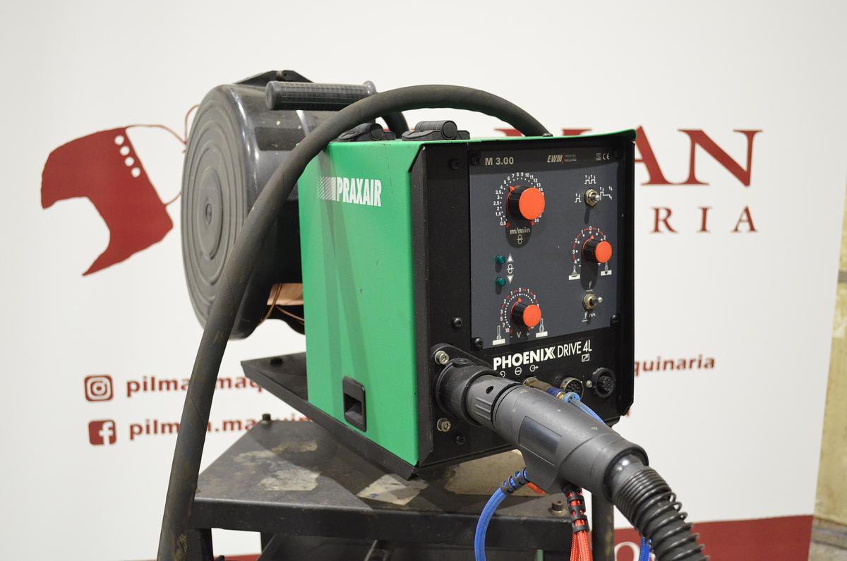 Usado Maquina soldar mig pulsada Praxair - Ewm Phoenix 400 con devanadera Phoenix Drive 4L
