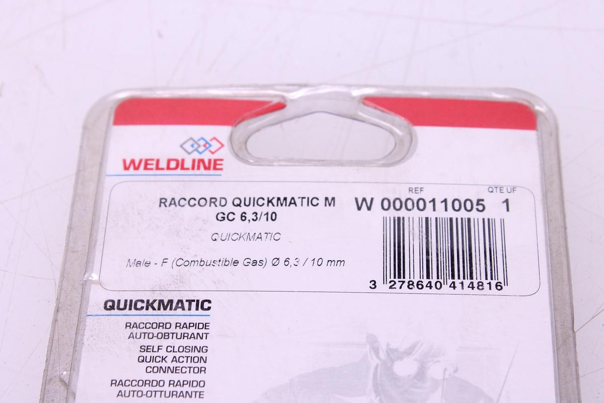 Usado Lote Racores Rápidos QUICKMATIC II Weldline Gas Combustible M 6,3/10 mm + Rosca G 3/8