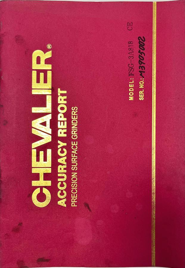 Usado Manual de Instrucciones Rectificadora Chevalier FSG-3A818