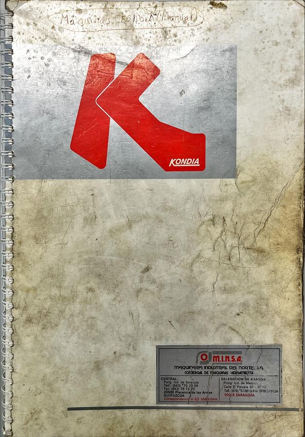 Usado Manual de Instrucciones Centro Mecanizado KONDIA B-1000