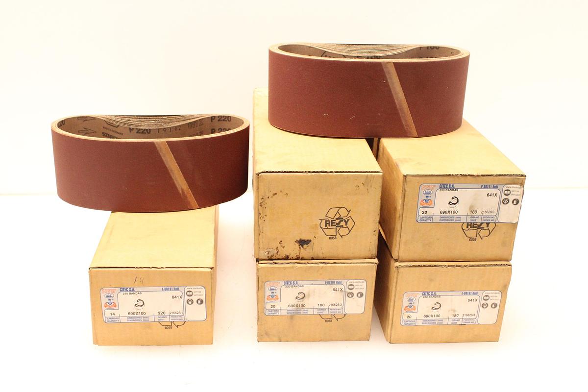 Usado Lote Bandas Abrasivas STARCKE ERSTA 690x100 mm Grano 180/220