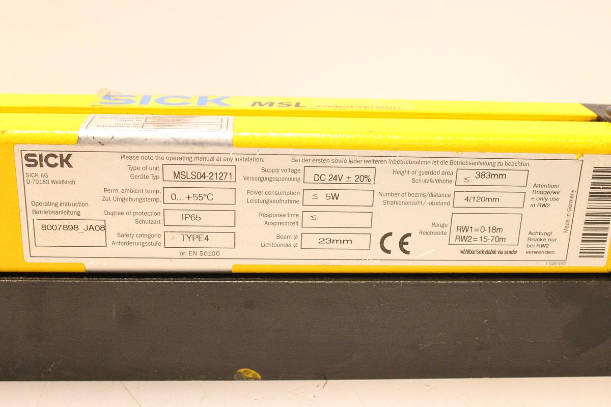 Usado Transmisor de Luz de Seguridad SICK AG MSLS04-21271