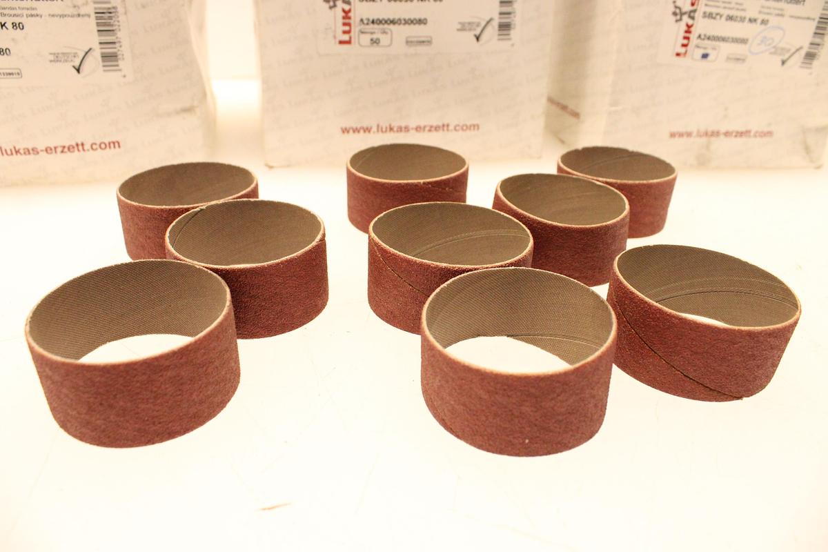 Usado Lote Cintas Abrasivas LUKAS-ERZETT SBZY 60x30mm Grano 80
