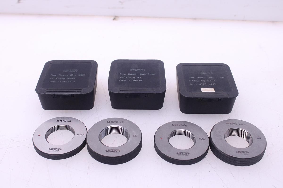 Usado Pack Calibre de Anillo fino Métrico INSIZE M45x2 y M42x2 GO/NOGO