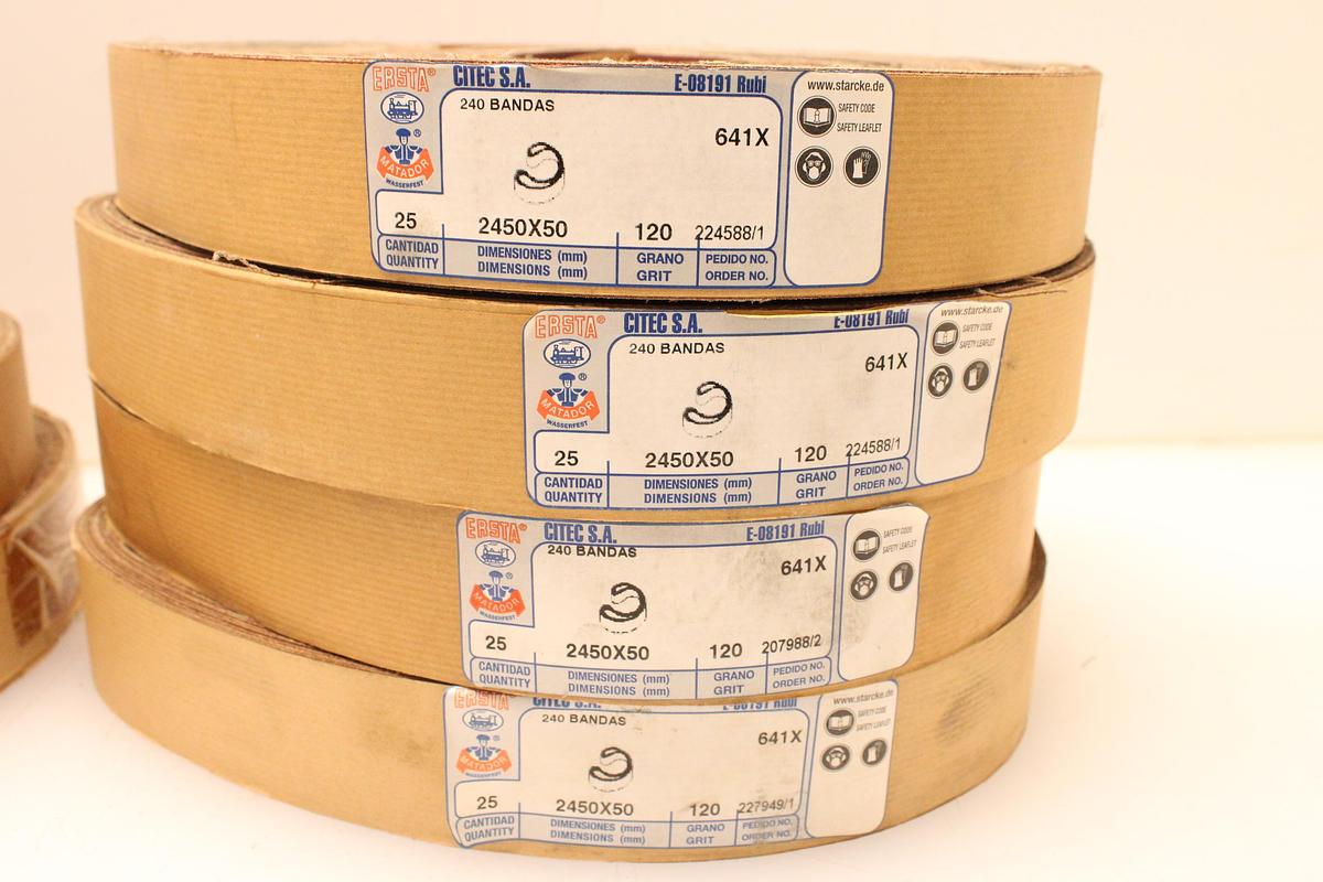 Usado Lote Bandas Abrasivas STARCKE ERSTA 2450x50 mm - 6 Paquetes
