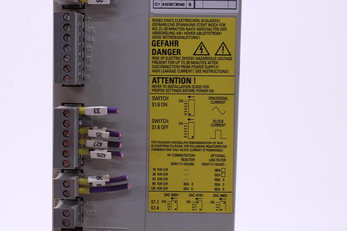 Usado Modulo de Alimentación SIMODRIVE 611 Siemens 6SN1145-1BA01-0BA2
