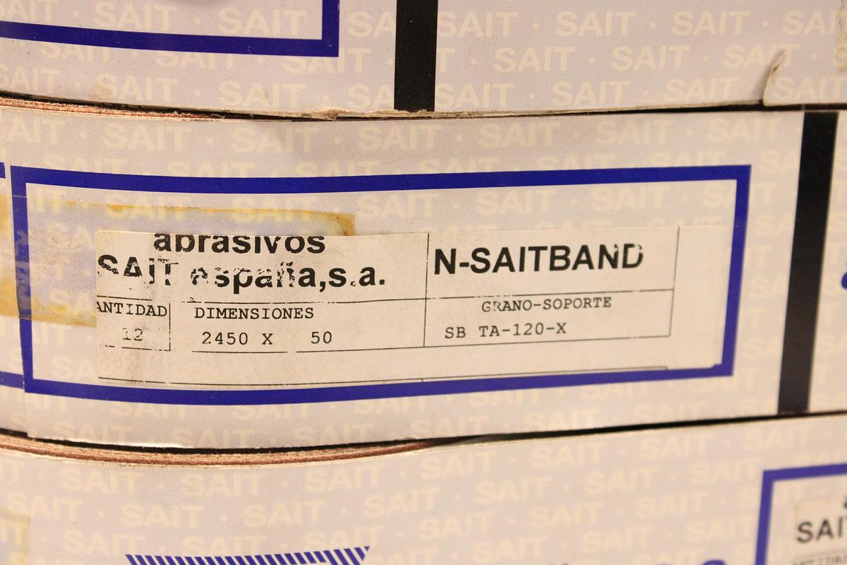 Usado Lote Abrasivos SAIT N-SAITBAND 2450x50 mm - 9 Paquetes