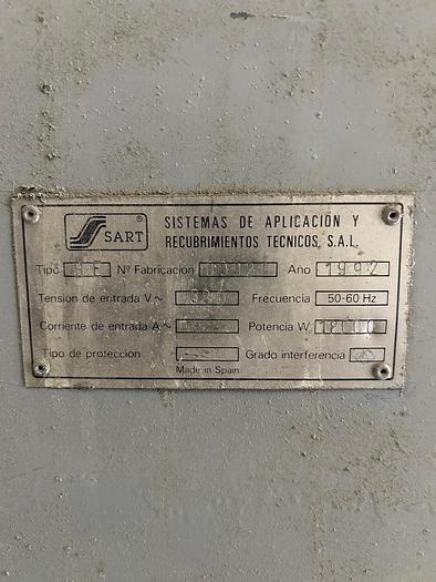 Usado Línea pintura en polvo con cabina y horno secado