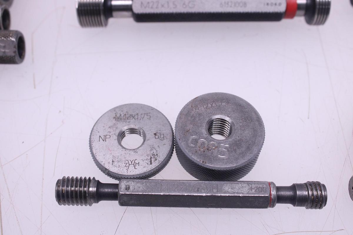 Usado Lote Calibres de Anillo Métrico + Tapones de Rosca GO / NOGO