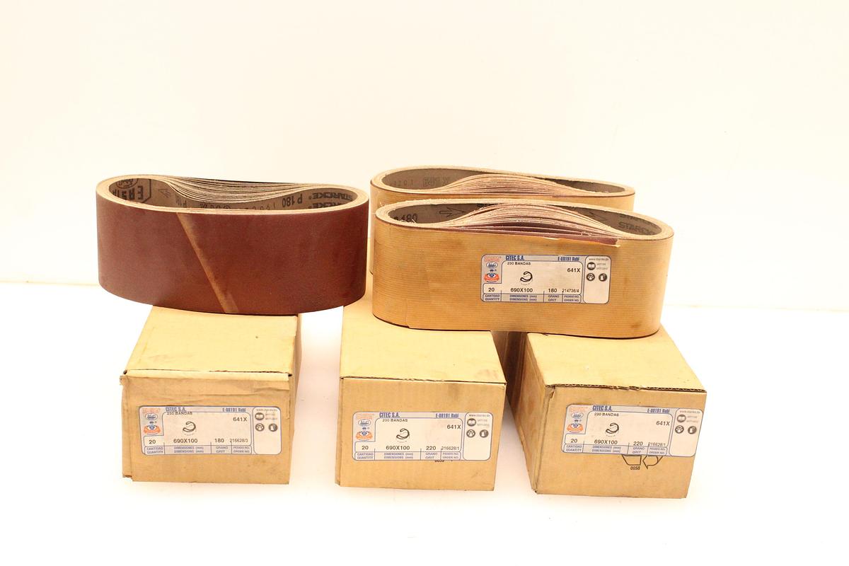 Usado Lote Bandas Abrasivas STARCKE ERSTA 690x100 mm Grano 180/220