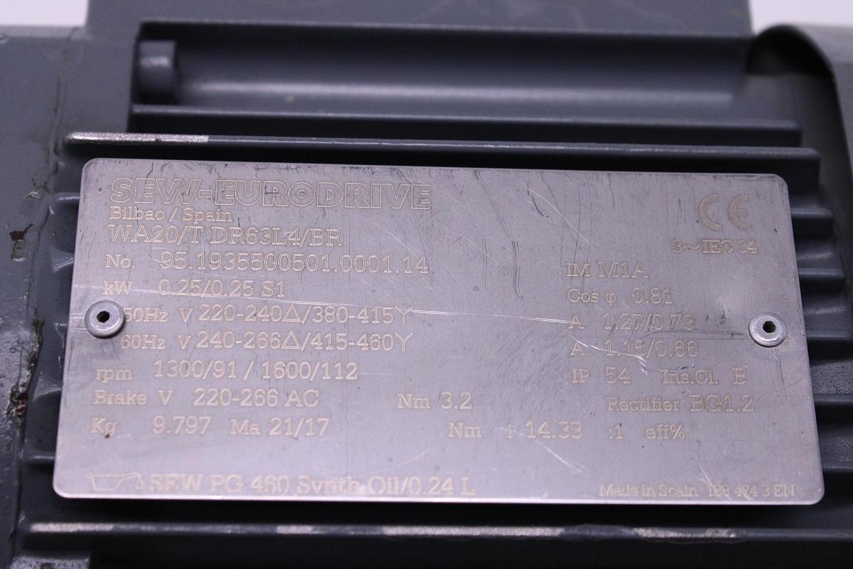 Usado Motorreductor SEW Eurodrive WA20-T