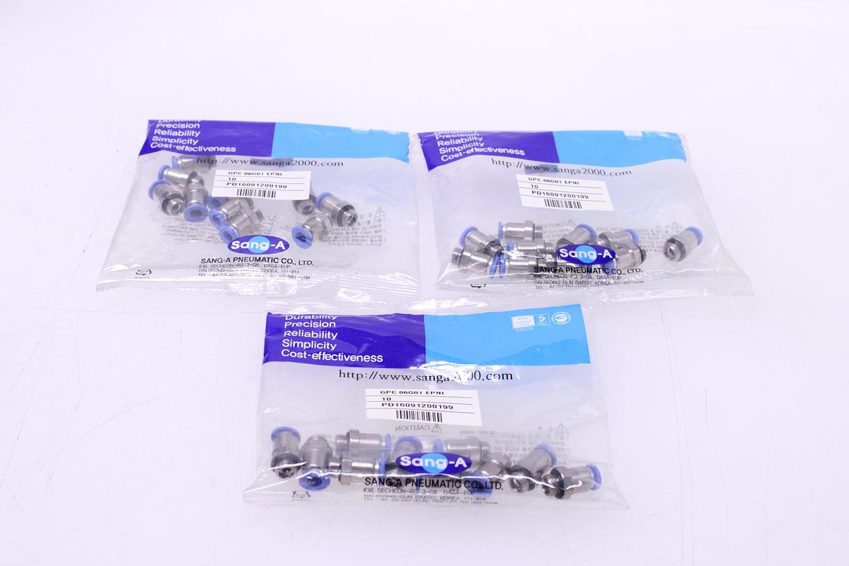 Usado Racores Conector Macho Recto M6 + Rosca 1/8" - 30 Unidades Sang-A GPC 06G01 EPNI